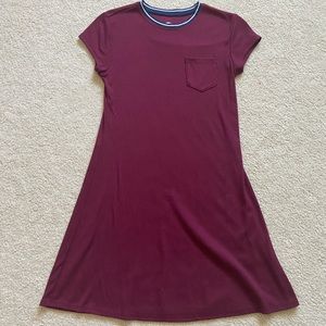 Maroon t-shirt dress